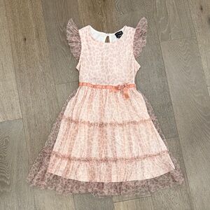 Pink & Violet pink leopard dress. Size: 6X. Gently Used.